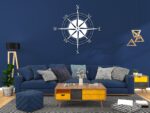 Coastal Compass Metal Wall Art – Minimalist Ocean Decor for Room & Living Space