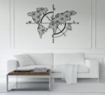Large World Map Metal Wall Art – Modern Travel Decor for Home or Office