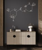 Wine Molecule Metal Wall Art – Minimalist Scientific Home Decor