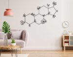 Estrogen Molecule Metal Wall Art – Minimalist Scientific Home Decor