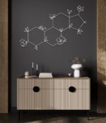 Estrogen Molecule Metal Wall Art – Minimalist Scientific Home Decor