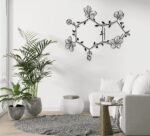 Caffeine Molecule Metal Wall Art – Minimalist Scientific Home Decor