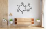 Caffeine Molecule Metal Wall Art – Minimalist Scientific Home Decor