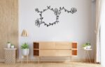 Dopamine Molecule Metal Wall Art – Minimalist Scientific Home Decor
