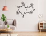 Chocolate Floral Molecule Metal Wall Art – Minimalist Scientific Home Decor