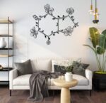 Chocolate Floral Molecule Metal Wall Art – Minimalist Scientific Home Decor