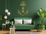Coastal Anchor Metal Wall Art – Minimalist Ocean Decor for Room & Living Space