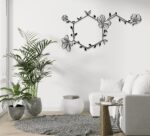 Dopamine Molecule Metal Wall Art – Minimalist Scientific Home Decor