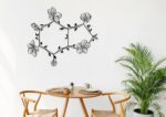 Chocolate Floral Molecule Metal Wall Art – Minimalist Scientific Home Decor