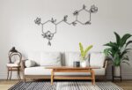 Wine Molecule Metal Wall Art – Minimalist Scientific Home Decor