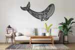 Coastal Whale Metal Wall Art – Minimalist Ocean Decor for Room & Living Space
