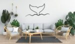 Coastal Whale Tail Metal Wall Art – Minimalist Ocean Decor for Room & Living Space